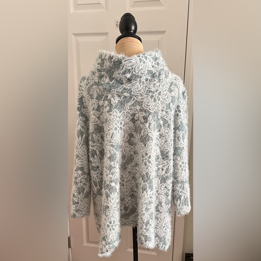 Ruby Rd. Floral Patterned Sweater - Turtle Neck - Picture 4 of 5